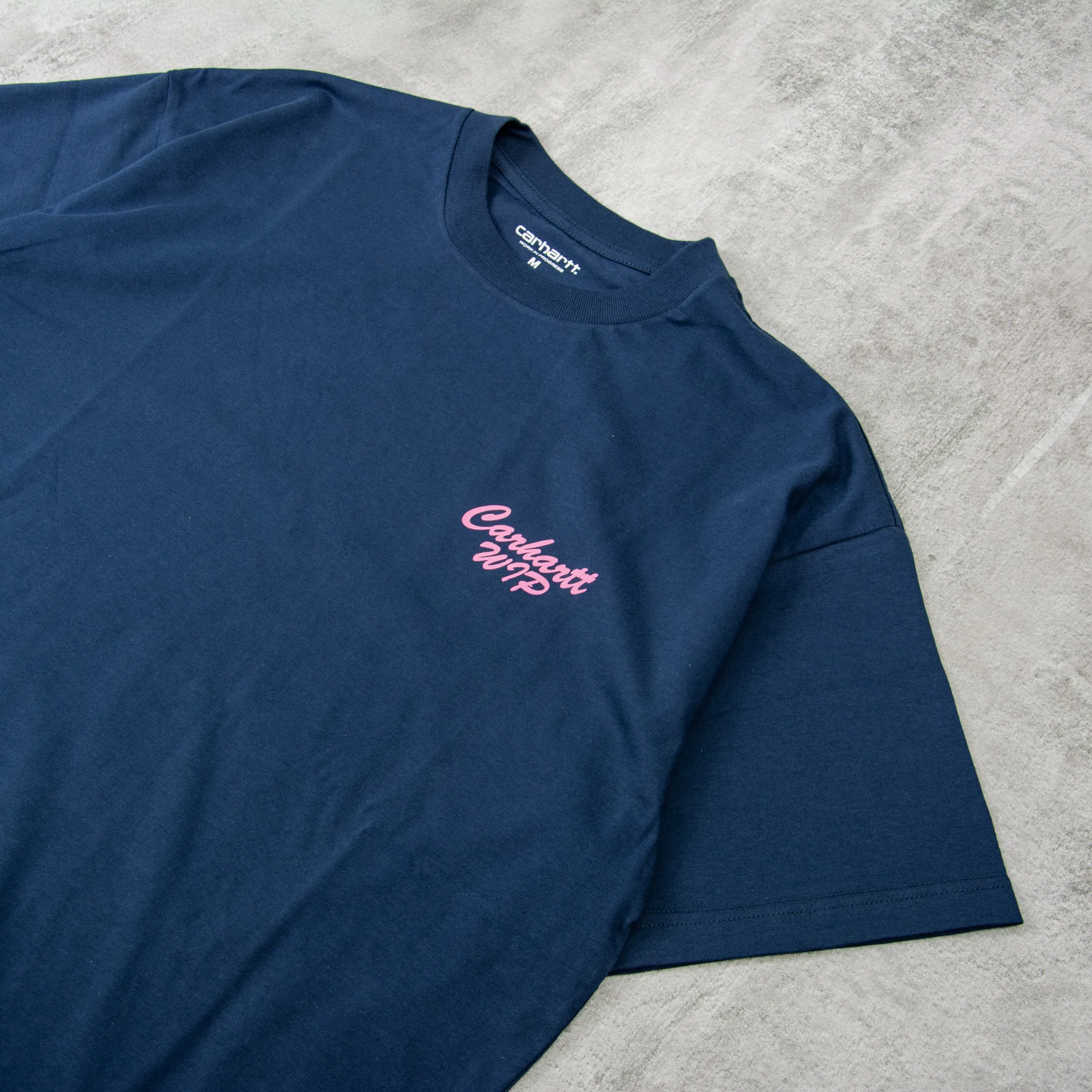 Carhartt WIP Friendship Tee - Air Force Blue / Light Pink