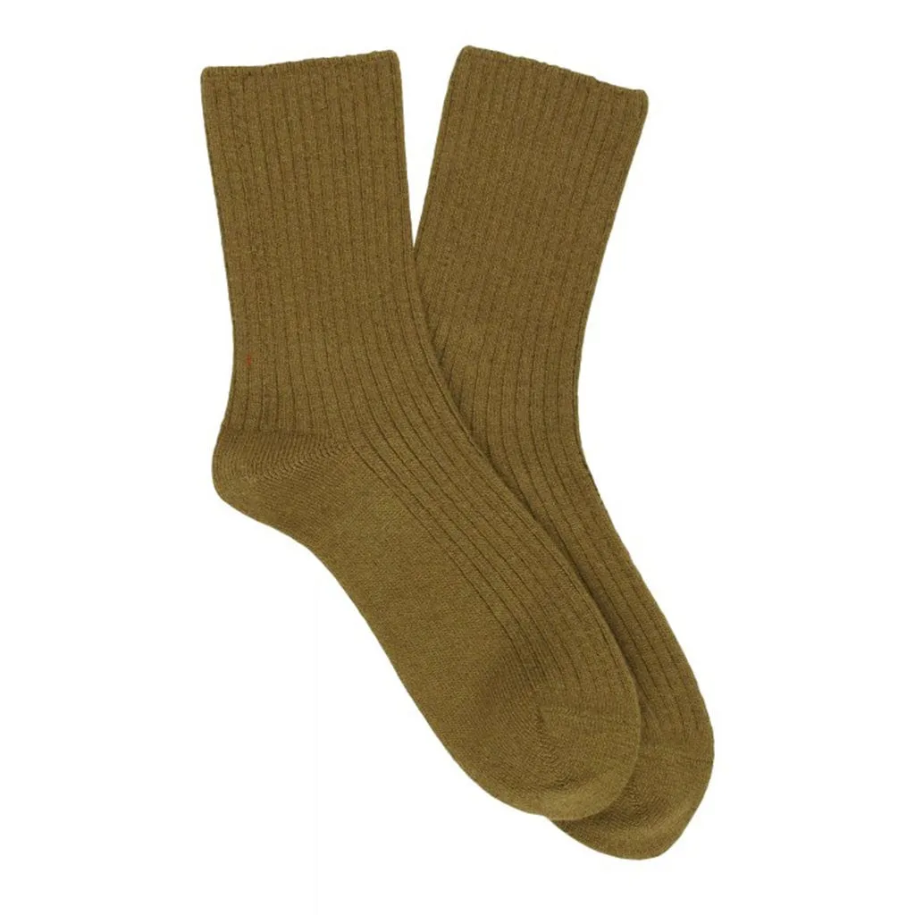 Cashmere Khaki Socks - Escuyer