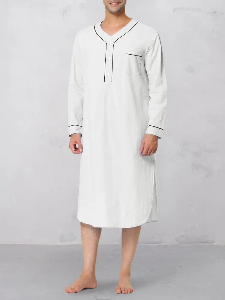 Casual Loose Fit Cotton Linen Long Shirt