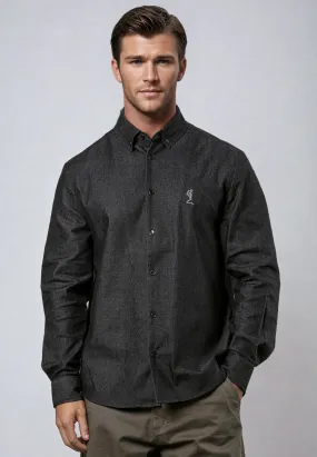 CHAMBRAY BUTTON DOWN SHIRT CHARCOAL