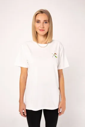 Champagnersäbel | Besticktes Frauen Oversized Bio Baumwoll T-Shirt