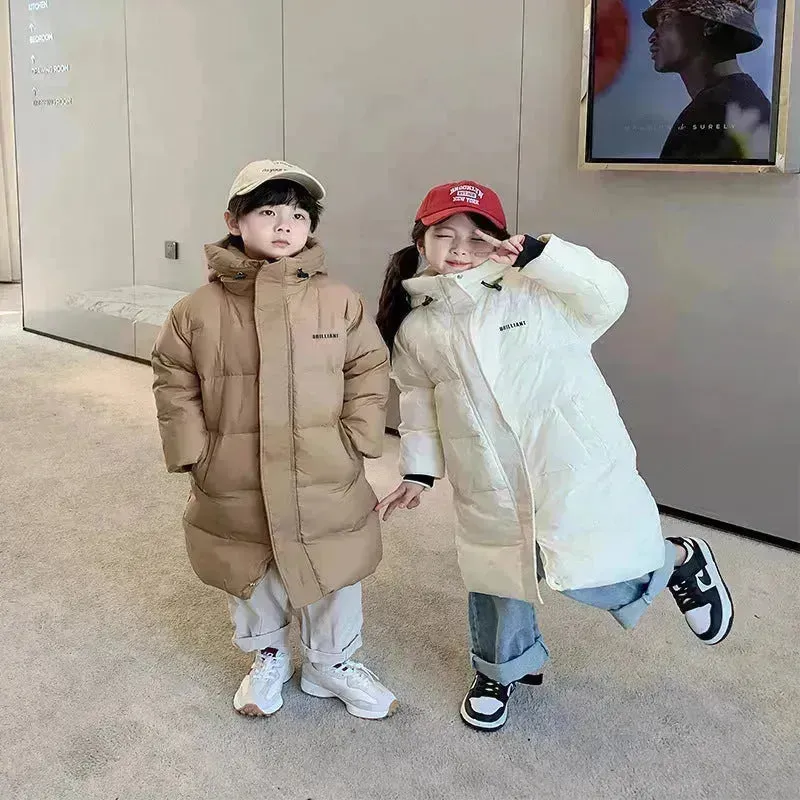 Children's Mid-length Down Jacket Thickened Winter Jacket  for kids