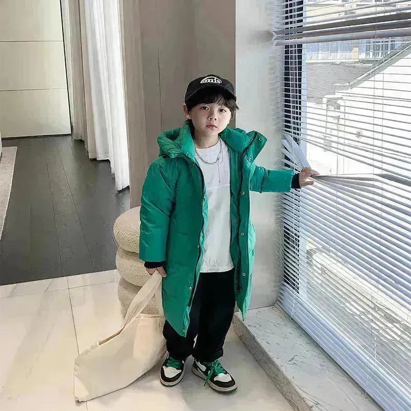 Children's Mid-length Down Jacket Thickened Winter Jacket  for kids