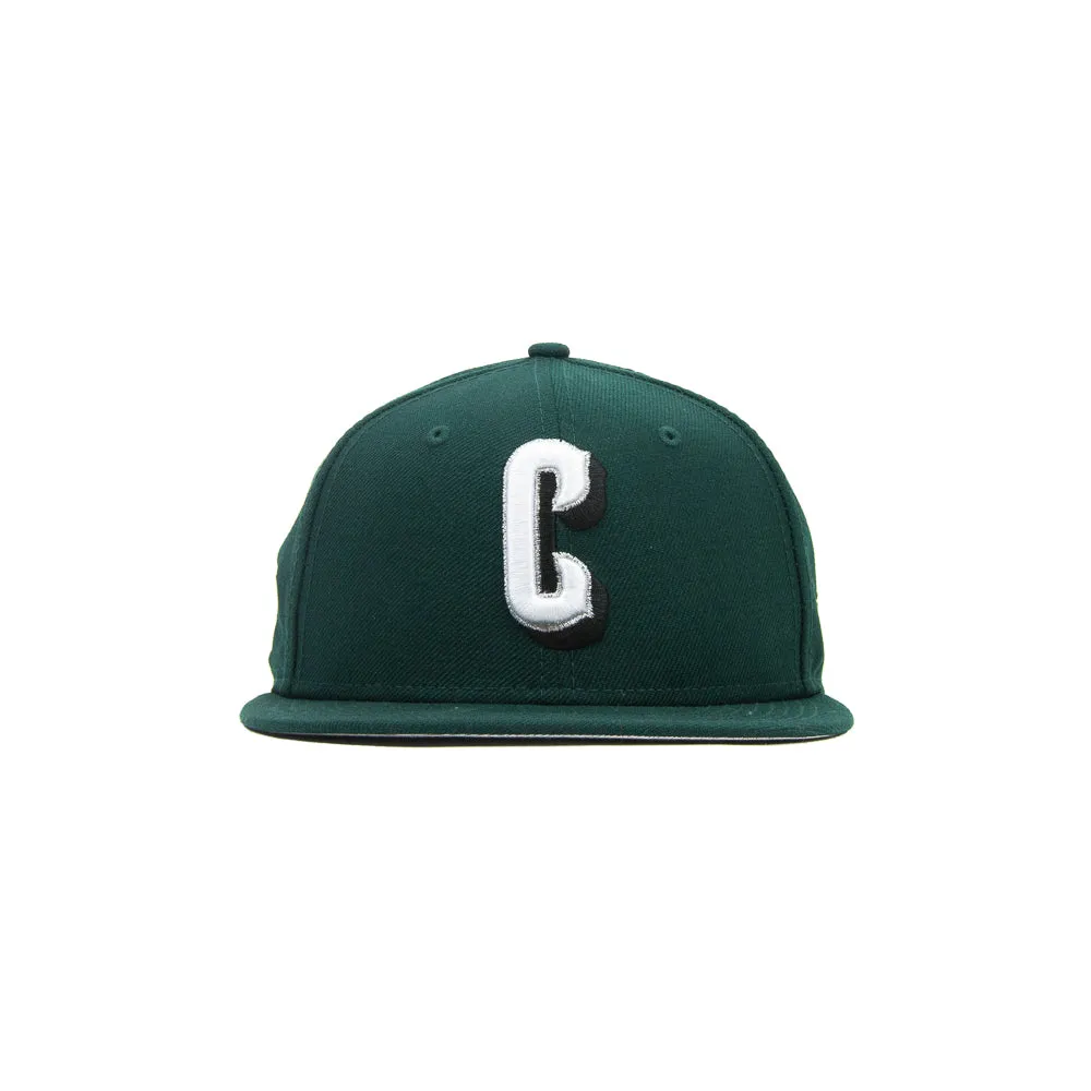 Cincinnati Reds C Font Fitted Cap (Dark Green)