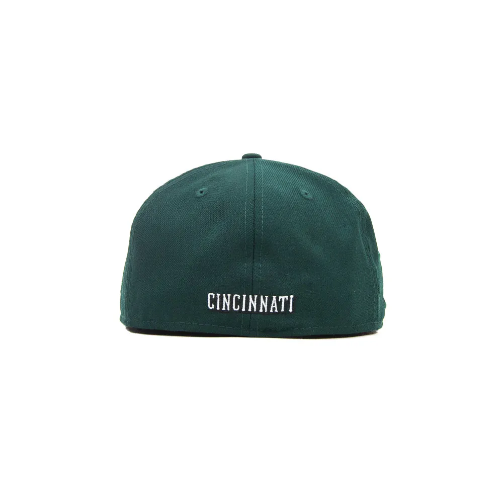 Cincinnati Reds C Font Fitted Cap (Dark Green)