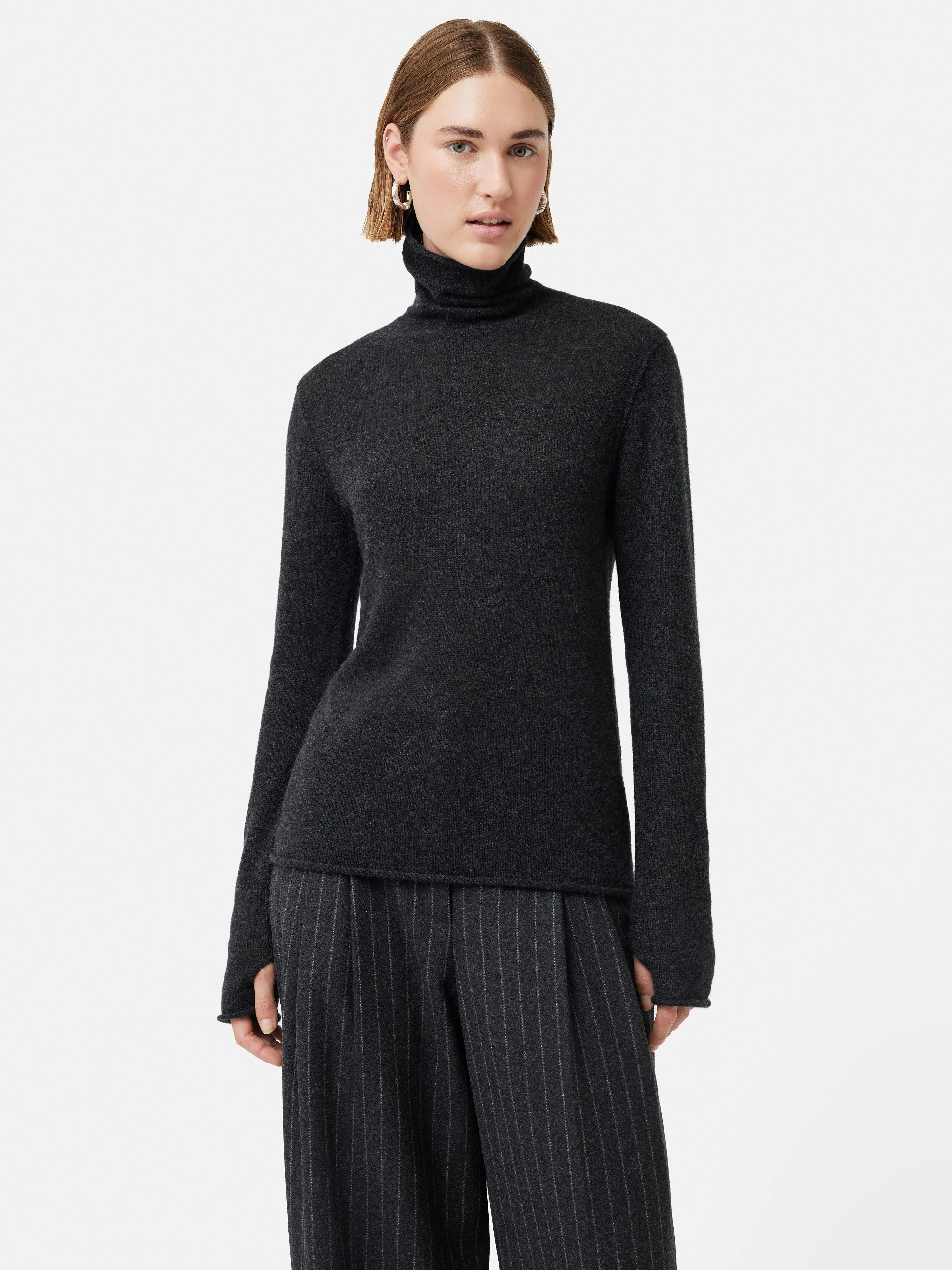 Cloud Cashmere Roll Neck | Charcoal