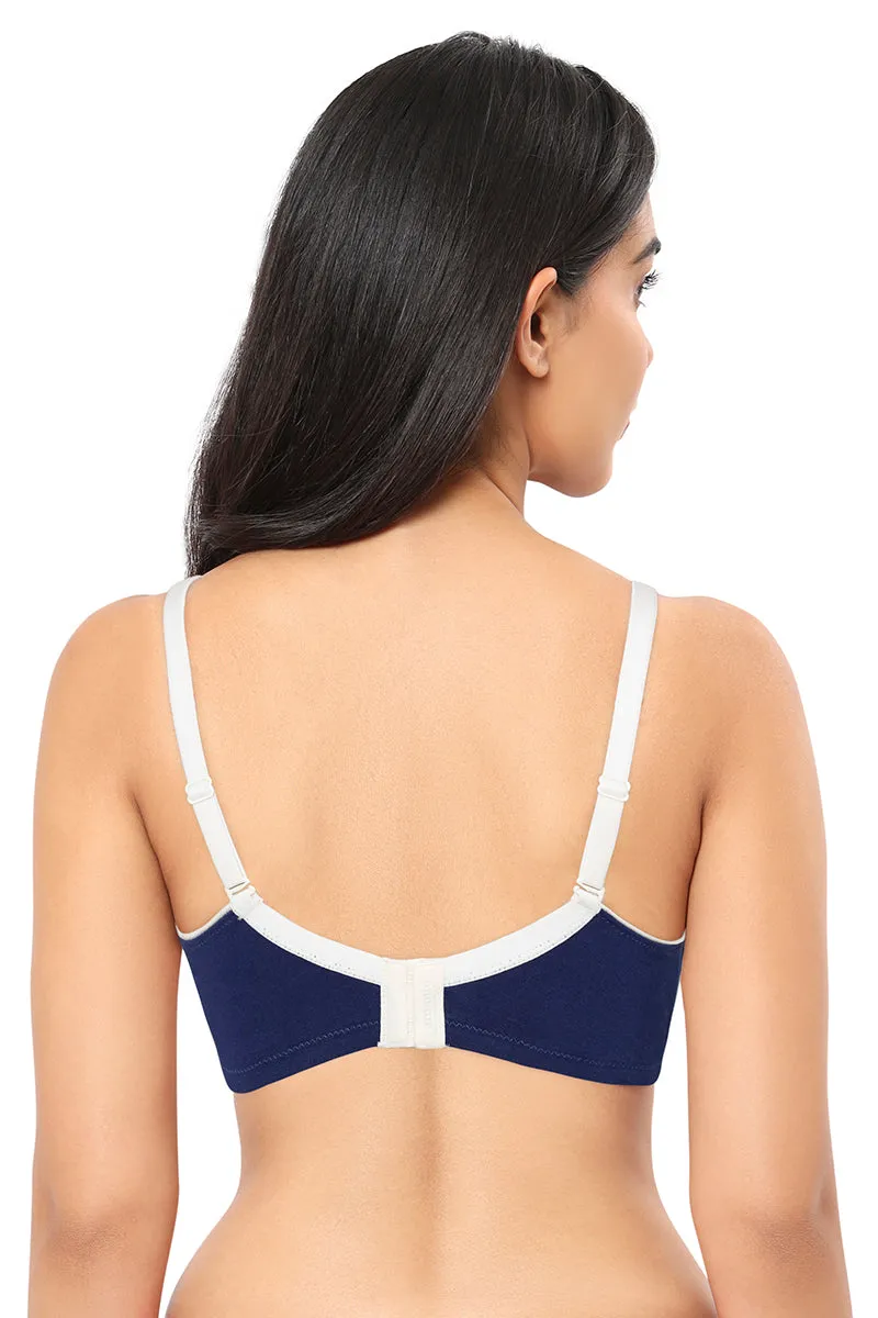 Comfort Concealer Non-padded & Non-wired Bra - Medieval Blue & White Smoke