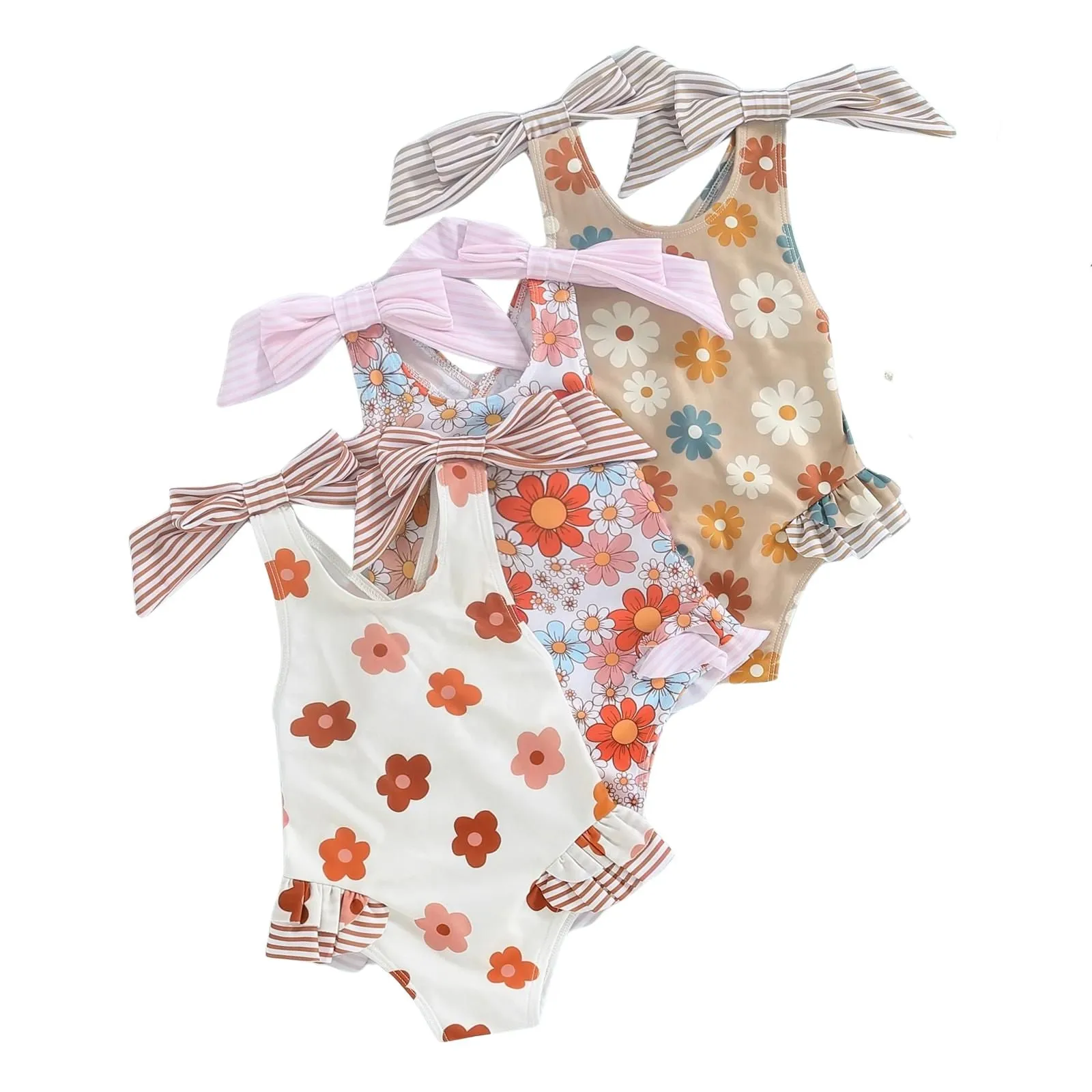 CORALIE Flower Bowtie Swimsuit