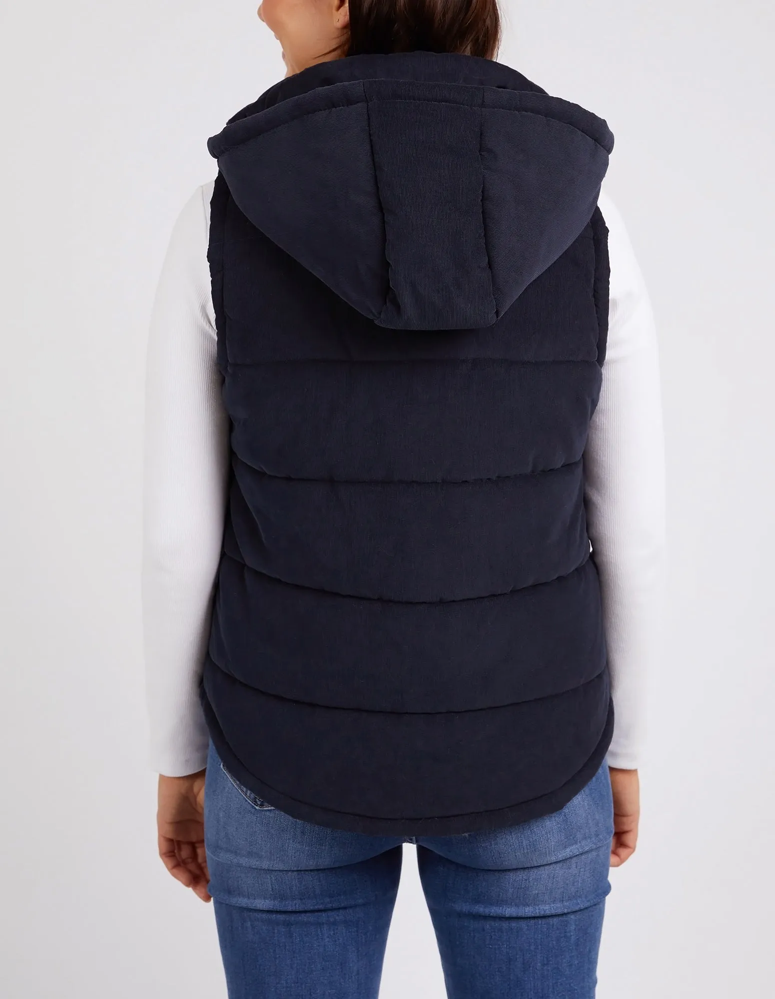 Cord Puffer Vest Dark Sapphire