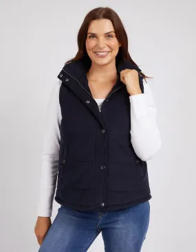 Cord Puffer Vest Dark Sapphire