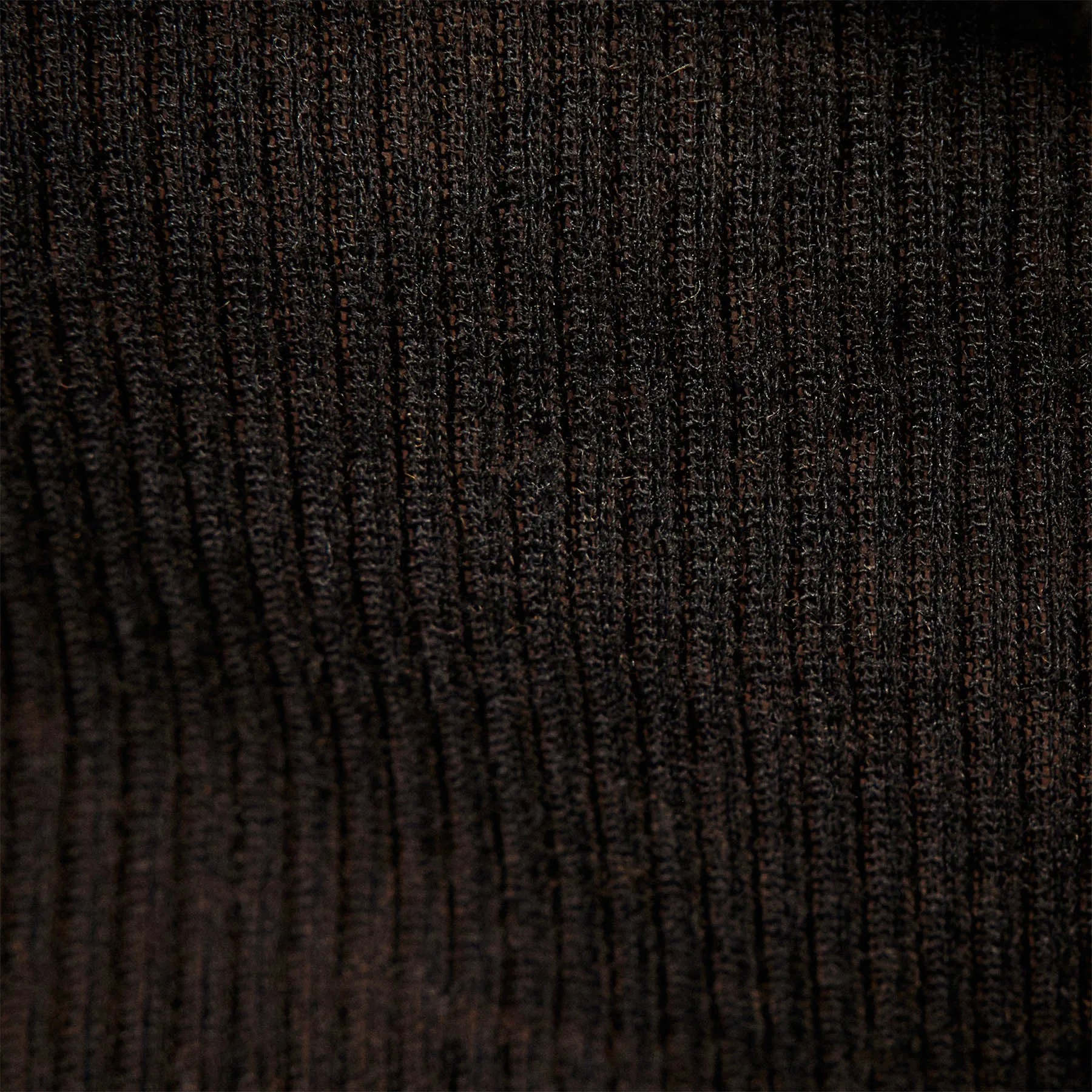 Cotton Cashmere Blend Ribbed Henley - Black