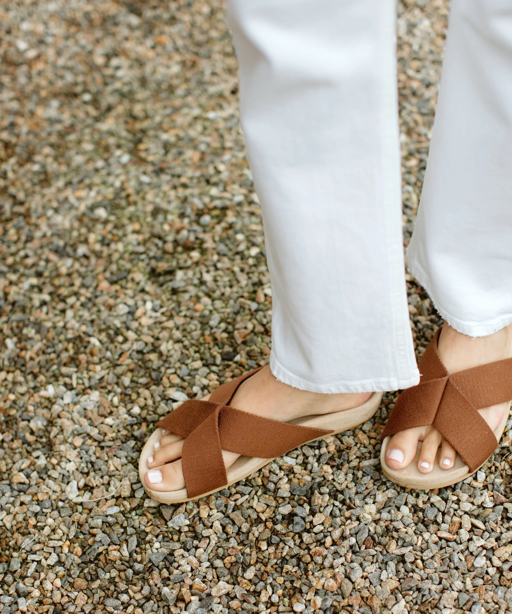 Cotton Crossover Sandal