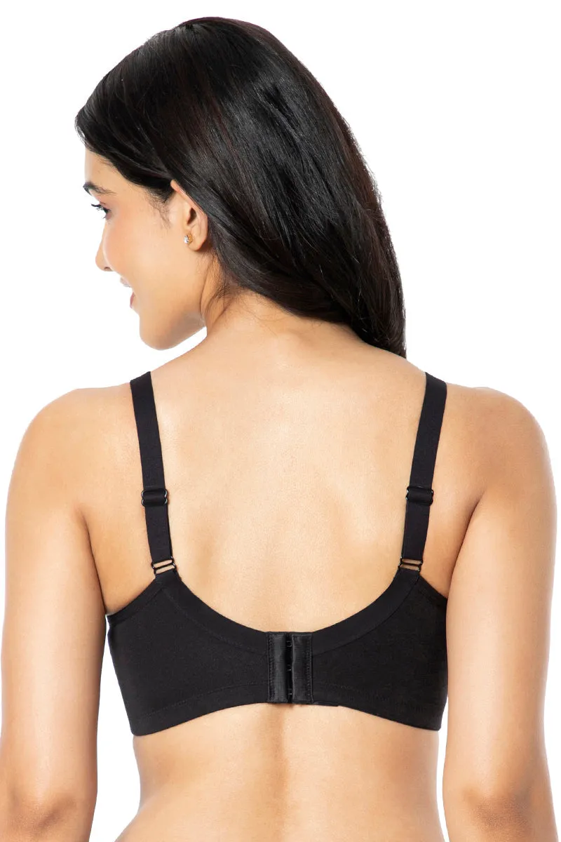 Cotton Daily Support Solid Non Padded Non-Wired Bra - Black