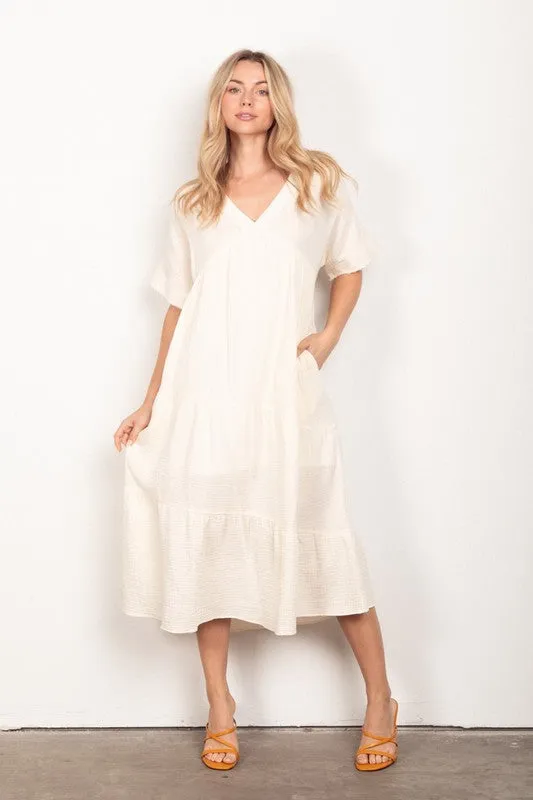 Cotton Gauze Midi Dress