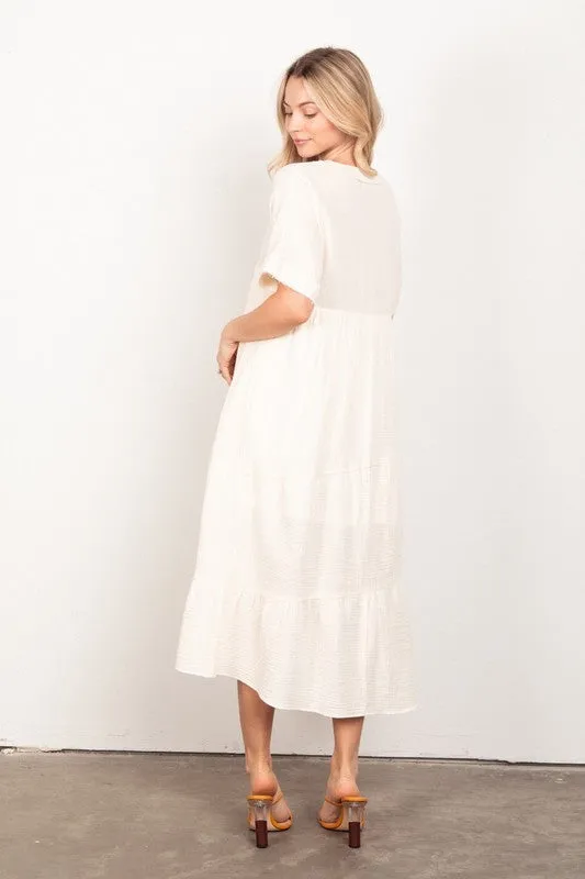 Cotton Gauze Midi Dress