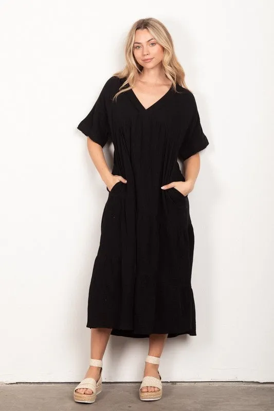 Cotton Gauze Midi Dress