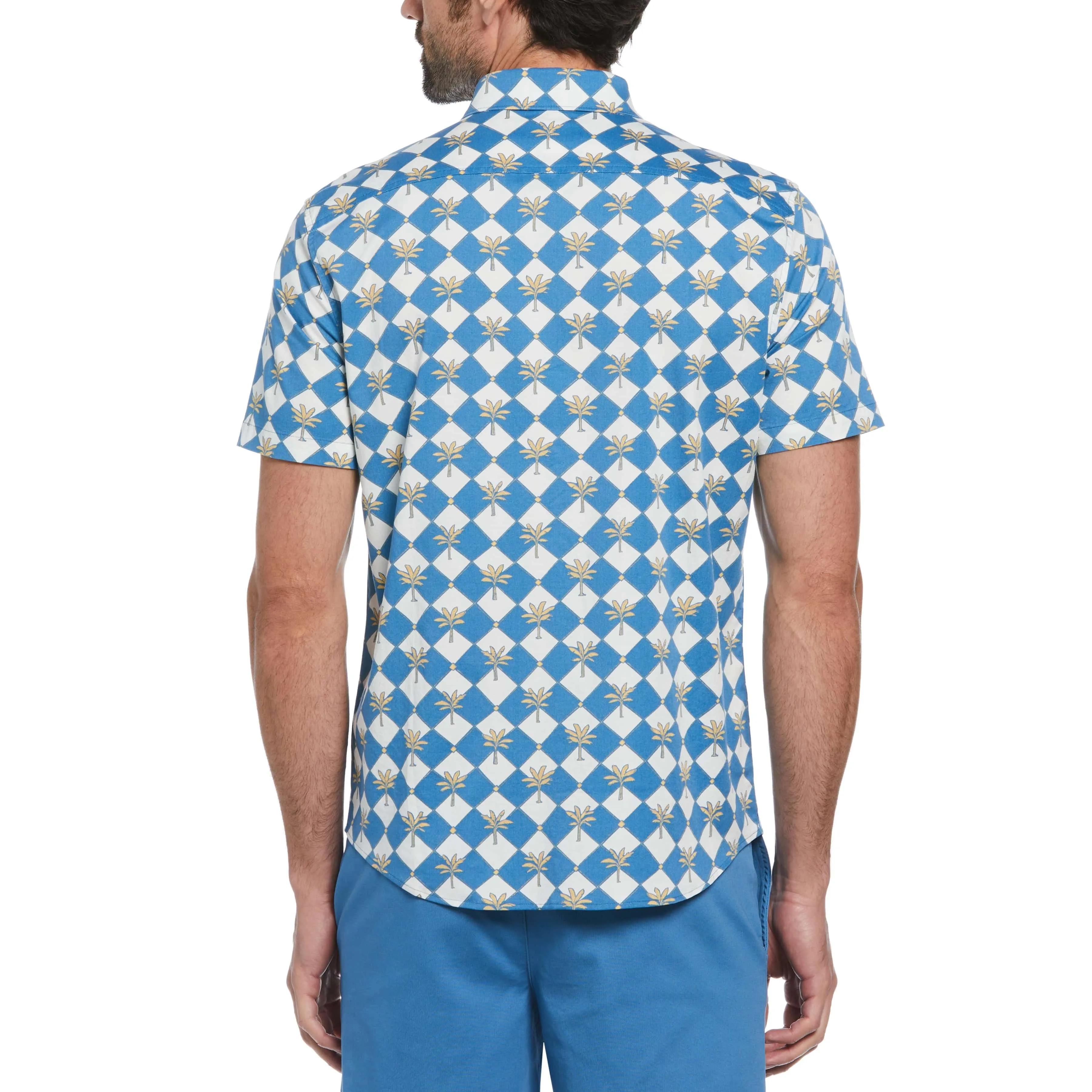 Cotton Twill Palm Tree Tile Shirt