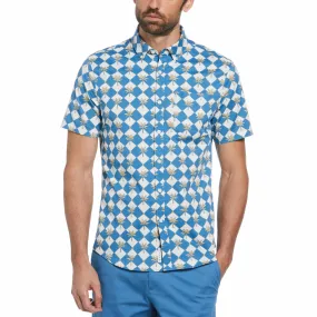 Cotton Twill Palm Tree Tile Shirt