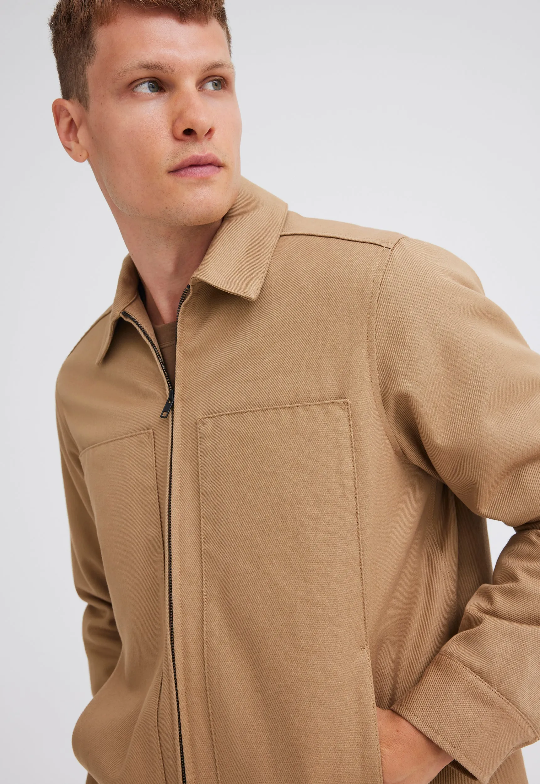 Cullin Italian Cotton Jacket - Nutmeg Beige