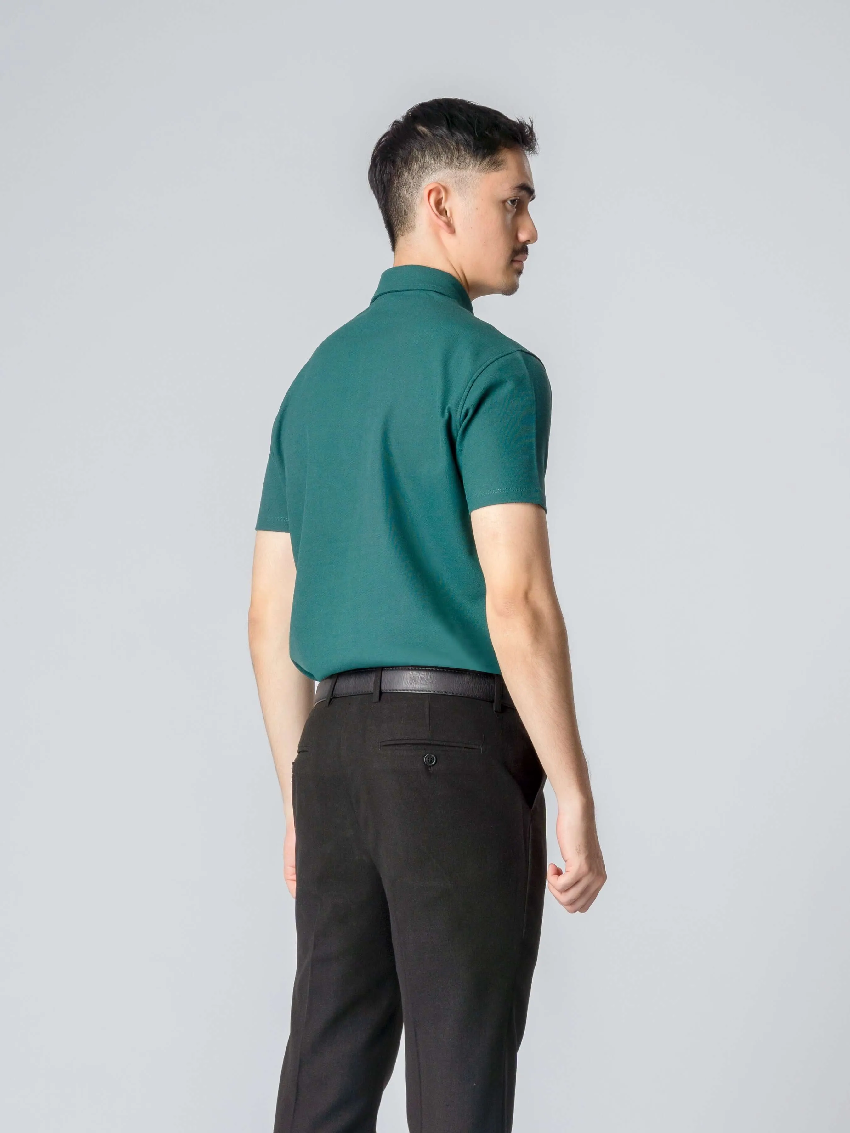 Dante Polo Button Down Short Sleeve - Emerald Green