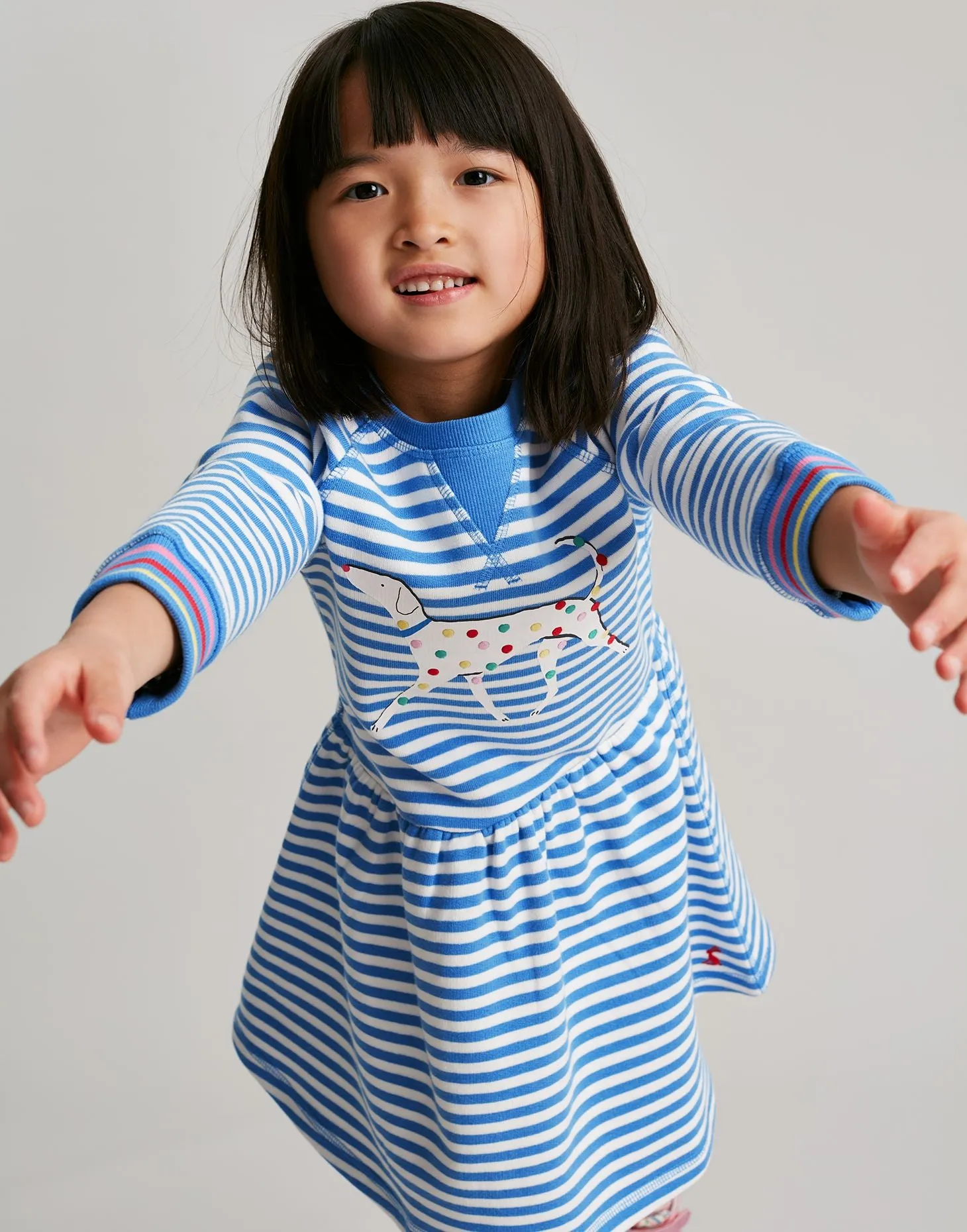 Darlia Long Sleeve Sweat Girls Dress | Joules