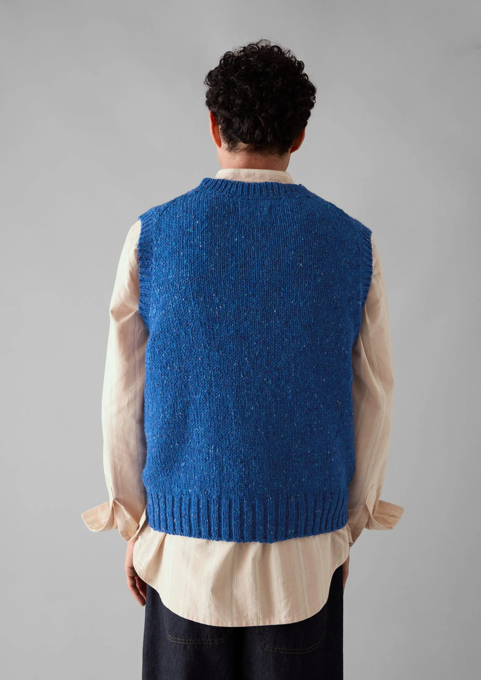 Donegal Wool Knitted Tank | Neptune Blue