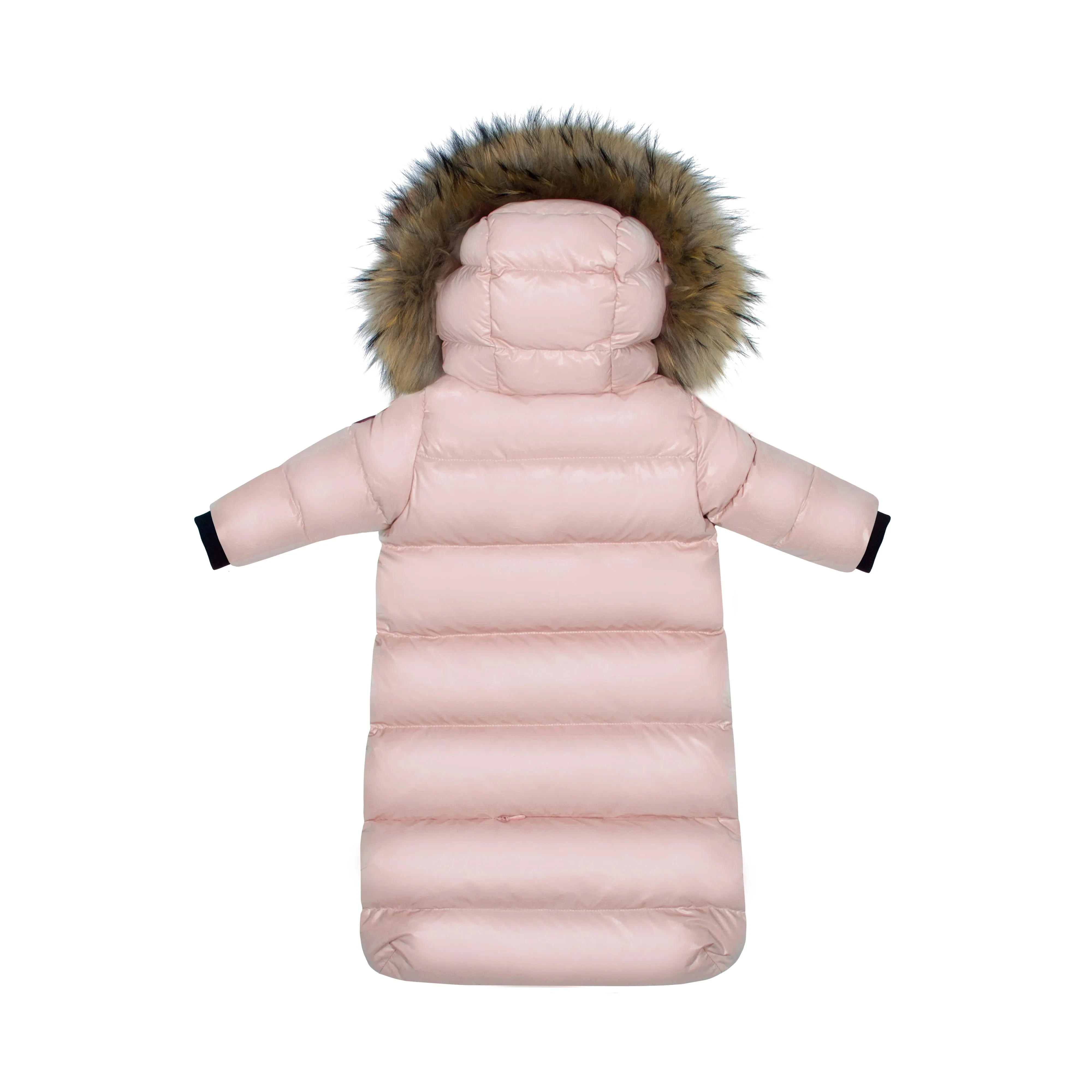 DOWN FUR SNOWSUIT PINK