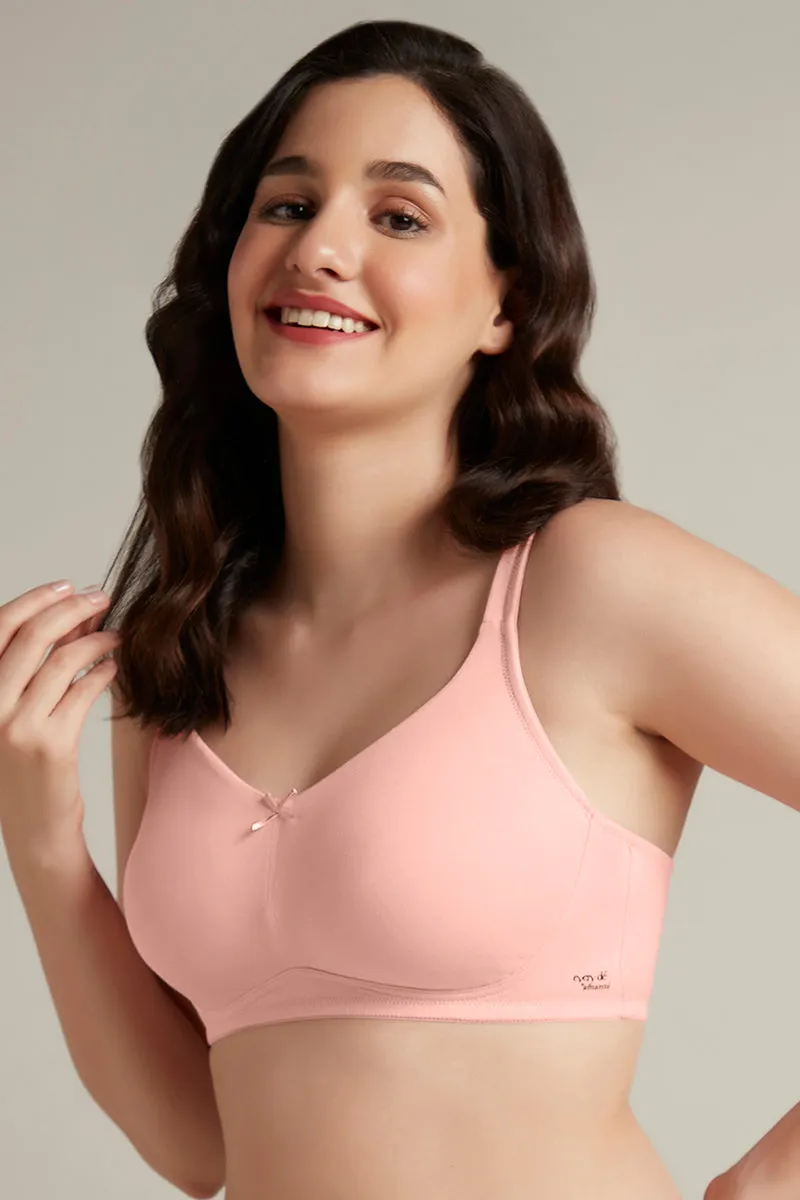 Dreamy comfort Non-Padded Non-Wired Cotton Bra - Impatiens Pink