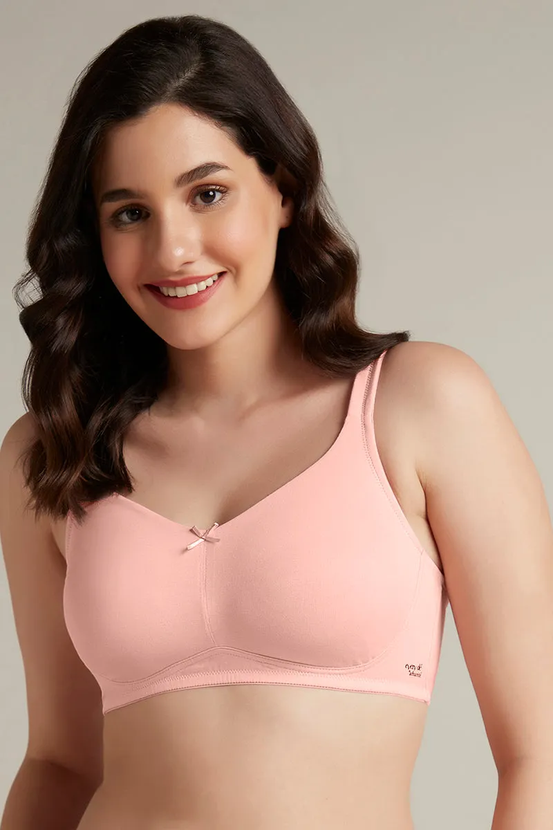 Dreamy comfort Non-Padded Non-Wired Cotton Bra - Impatiens Pink