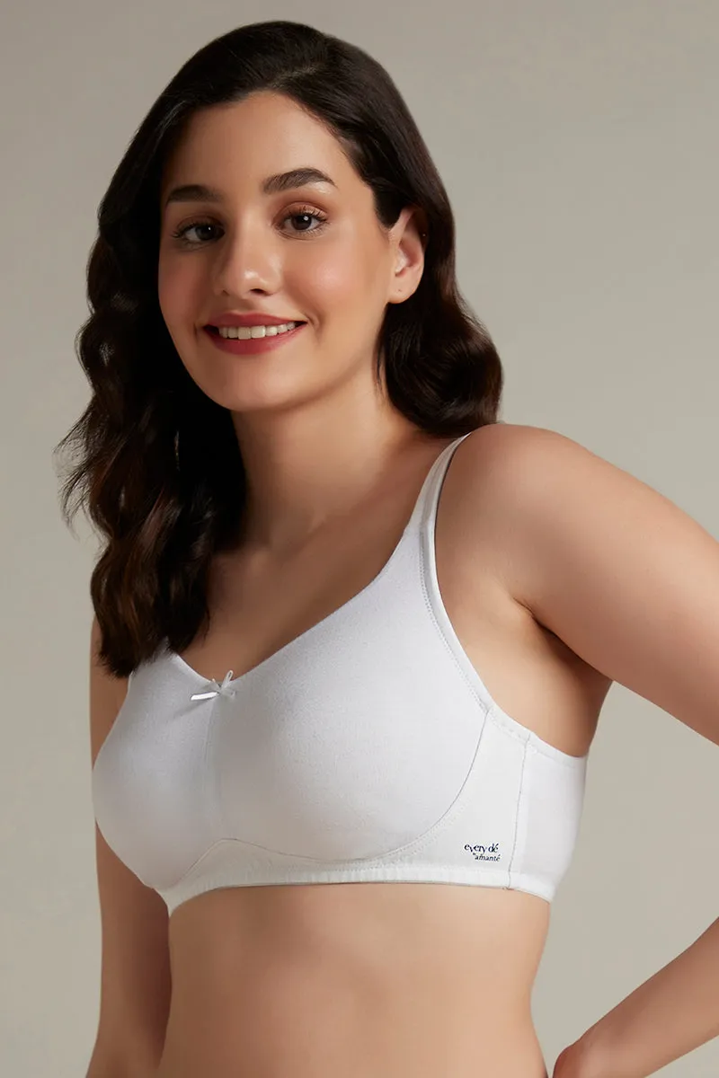 Dreamy comfort Non-Padded Non-Wired Cotton Bra - White