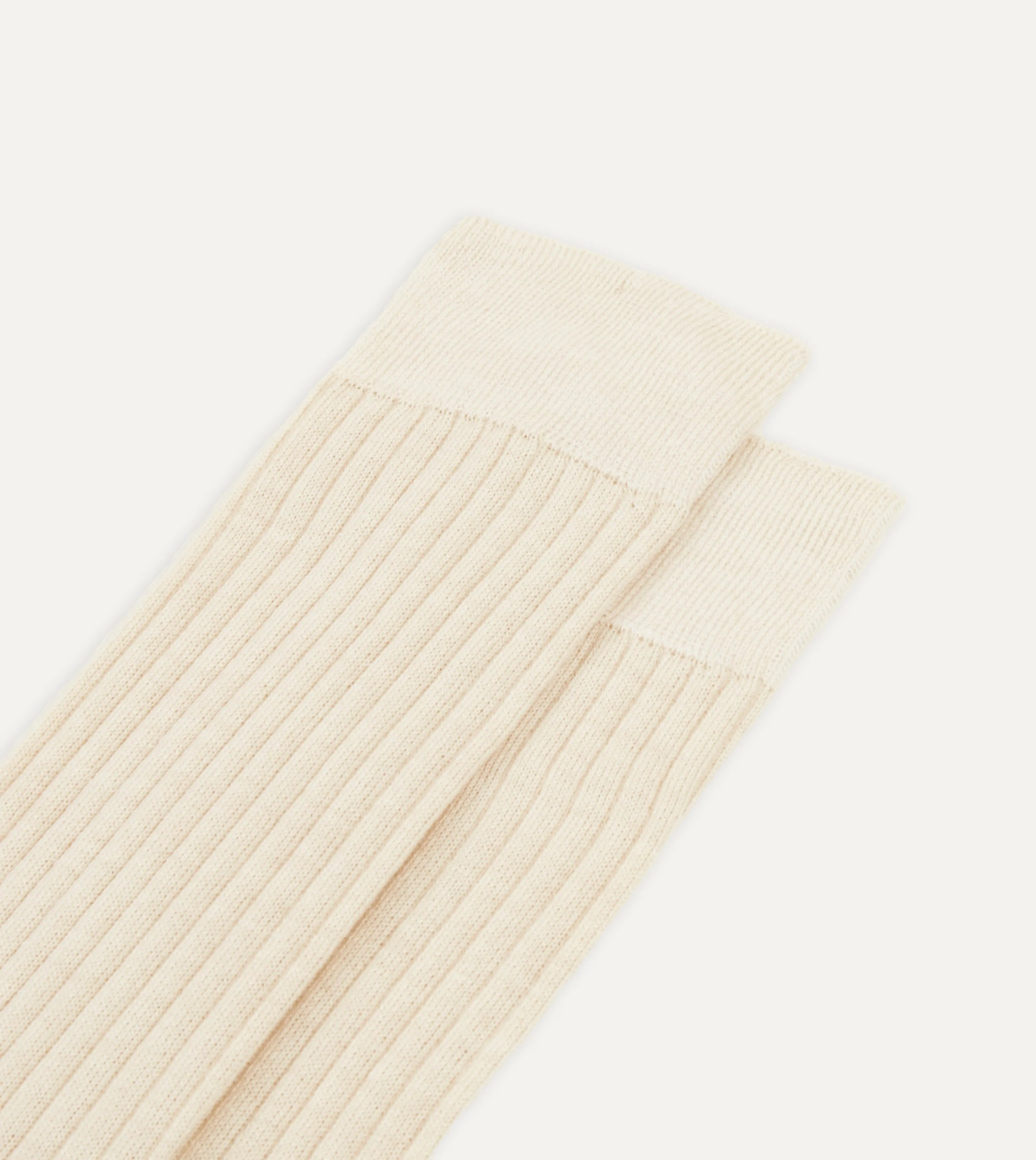 Ecru Wool Over-the-Calf Socks