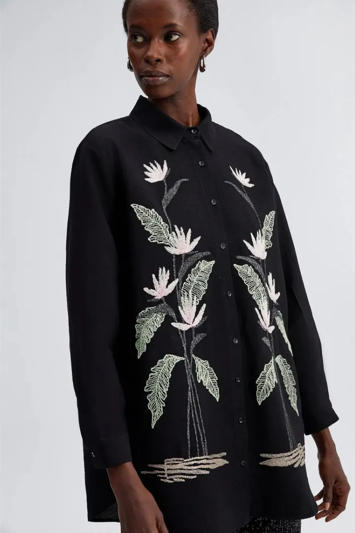 Embroidered Oversized Shirt