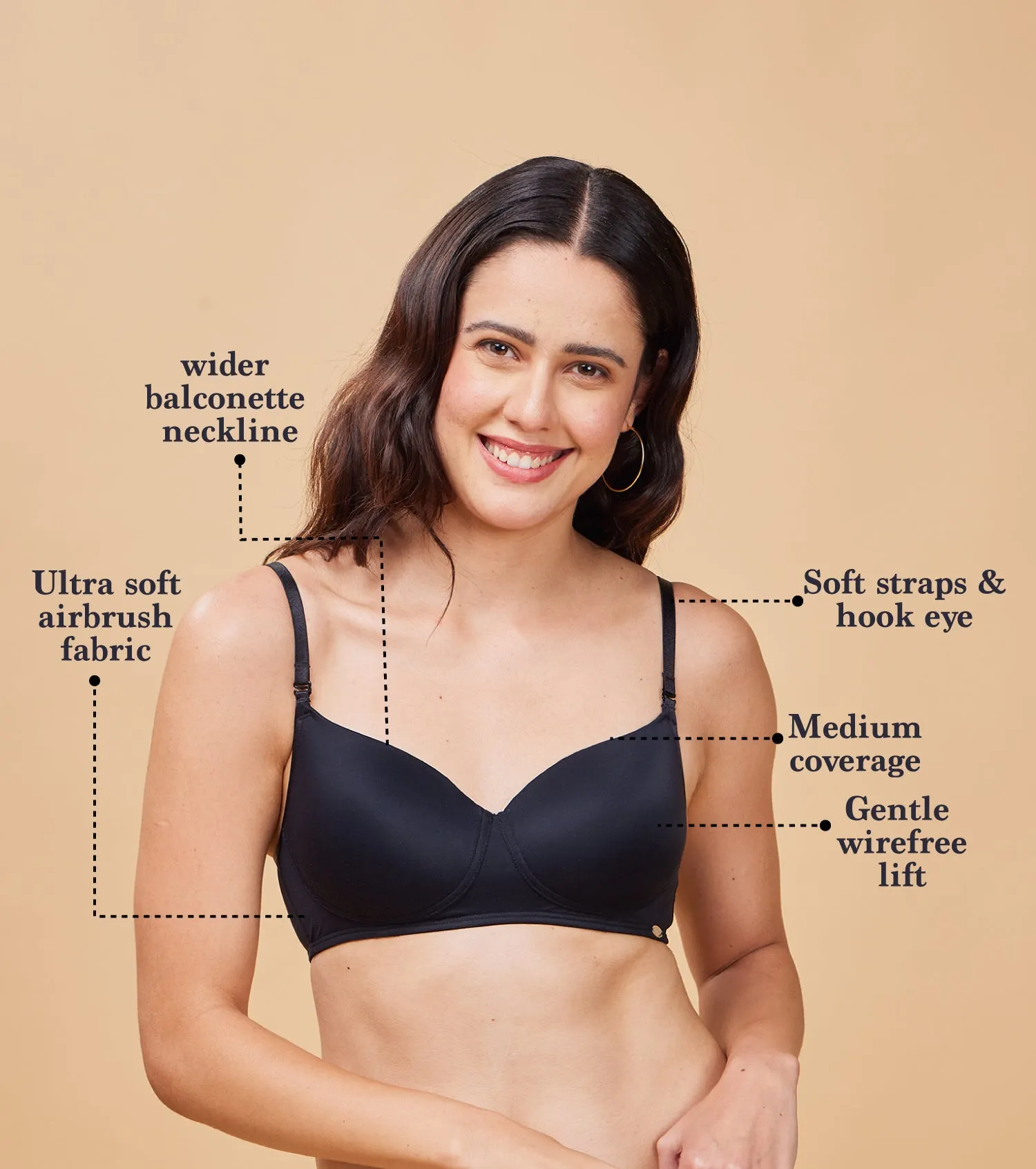 Enamor F131 Soft Wire-Free T-Shirt Balconette Bra