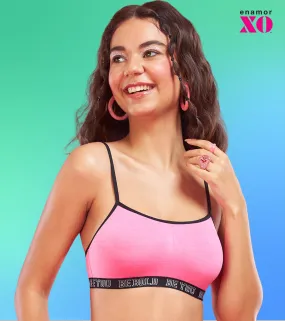 Enamor XO Candy Pink Non-Wired Non Padded Regular Bra - Baylish