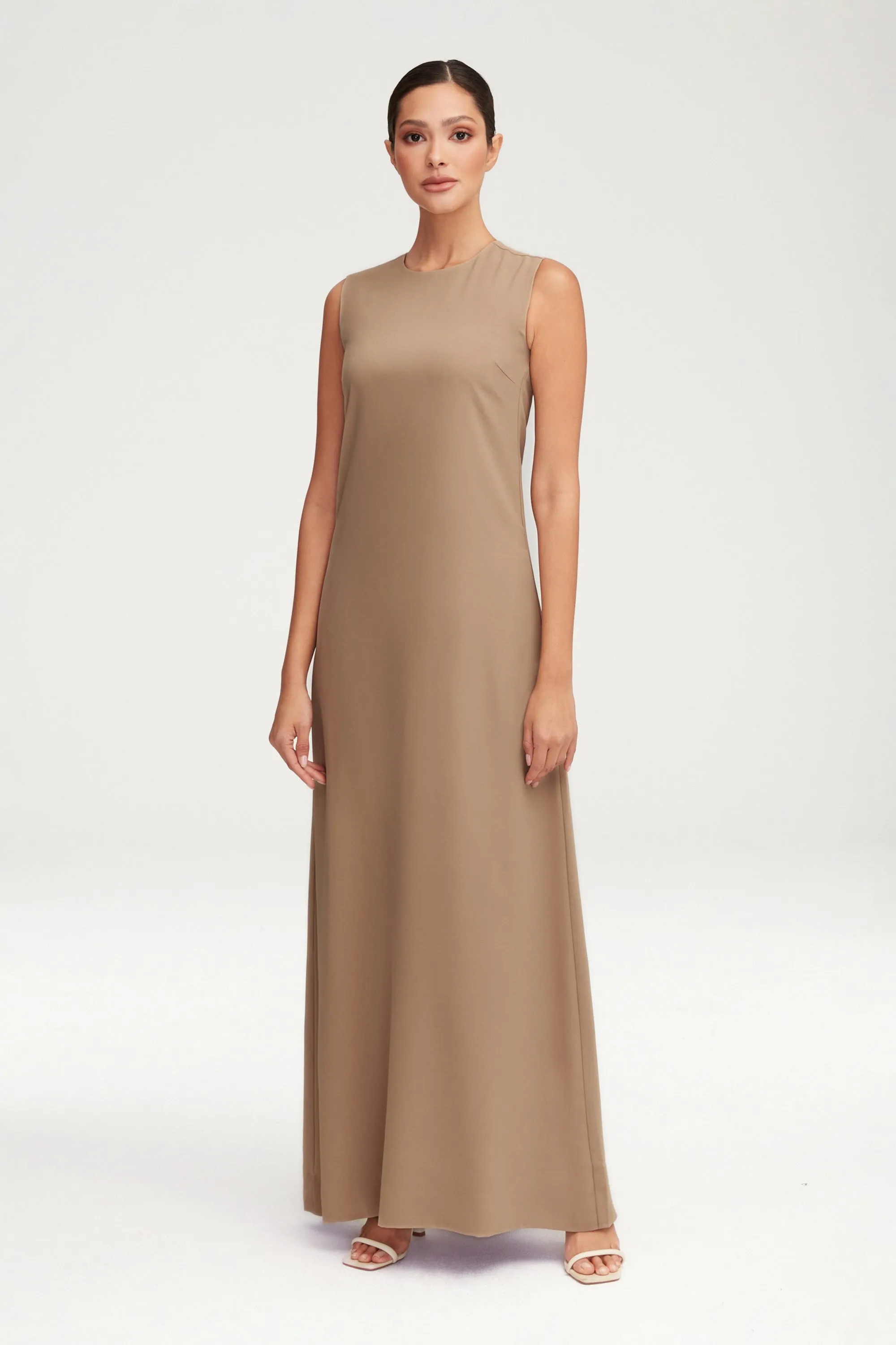 Essential Sleeveless Maxi Slip Dress - Caffe