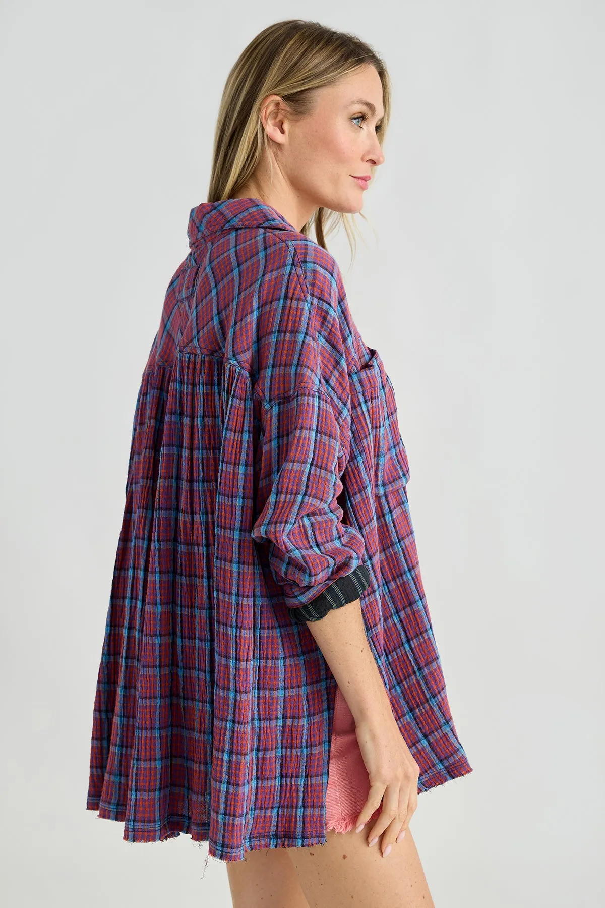 Free People Cardiff Plaid Button Down