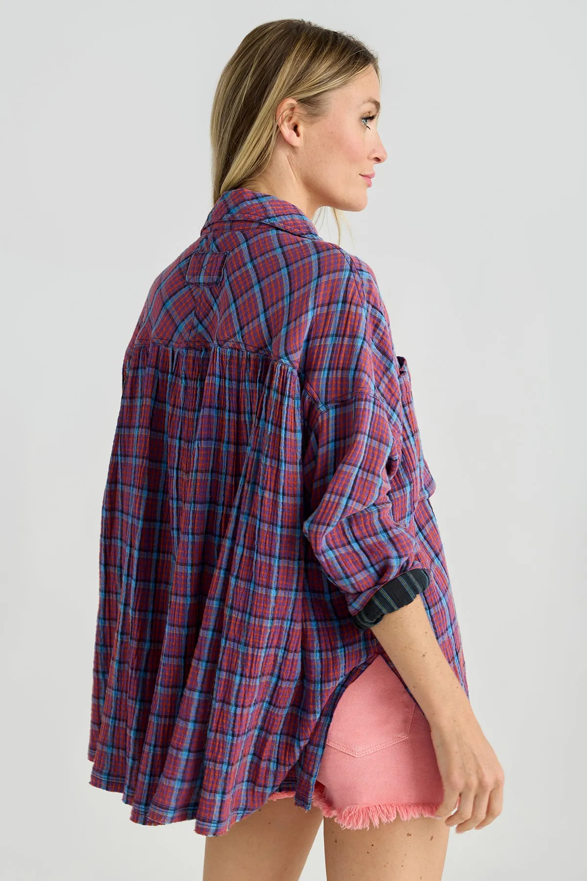 Free People Cardiff Plaid Button Down