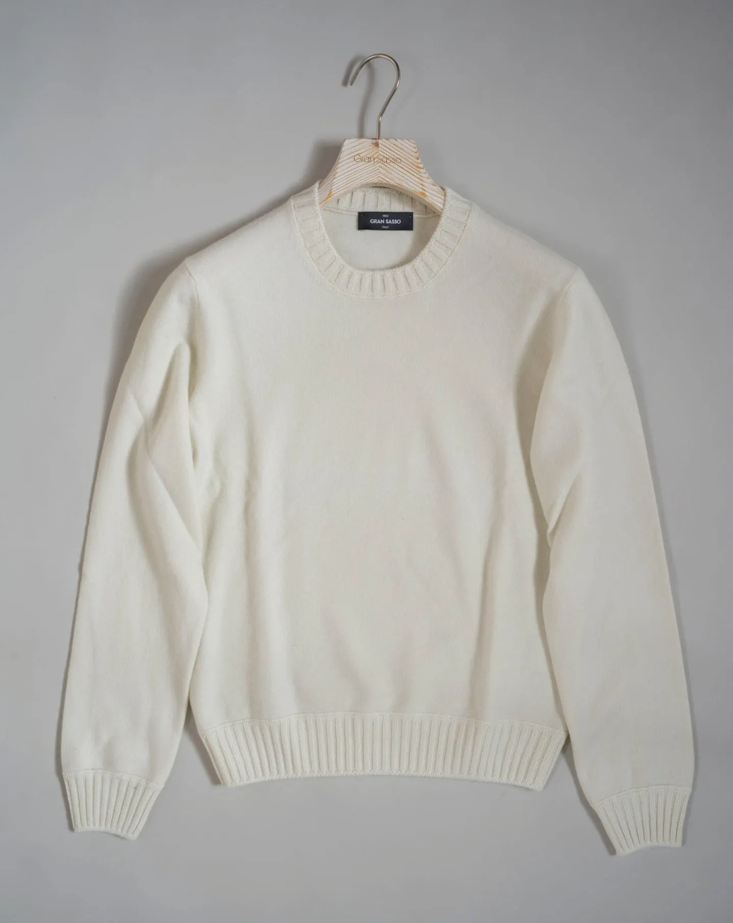 Gran Sasso Felted Cashmere Crewneck / Off-White