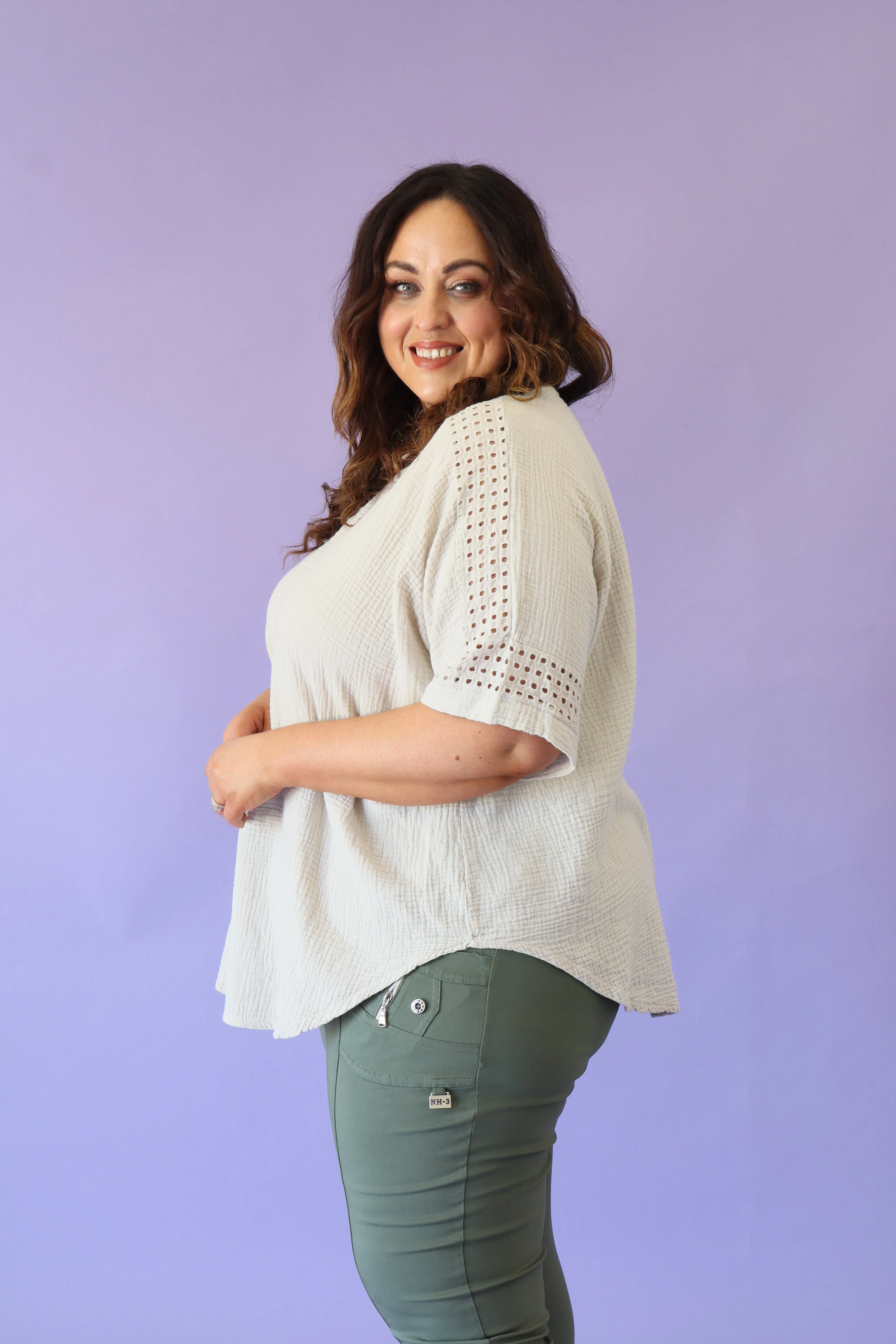 Hana Cotton Blouse in Beige