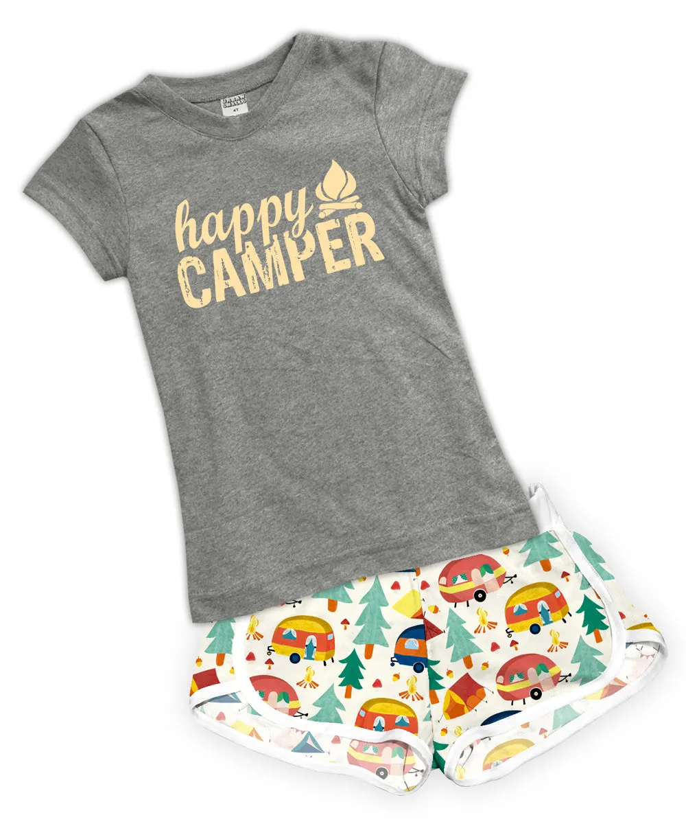 Happy Camper Fitted Tee & Shorts Set