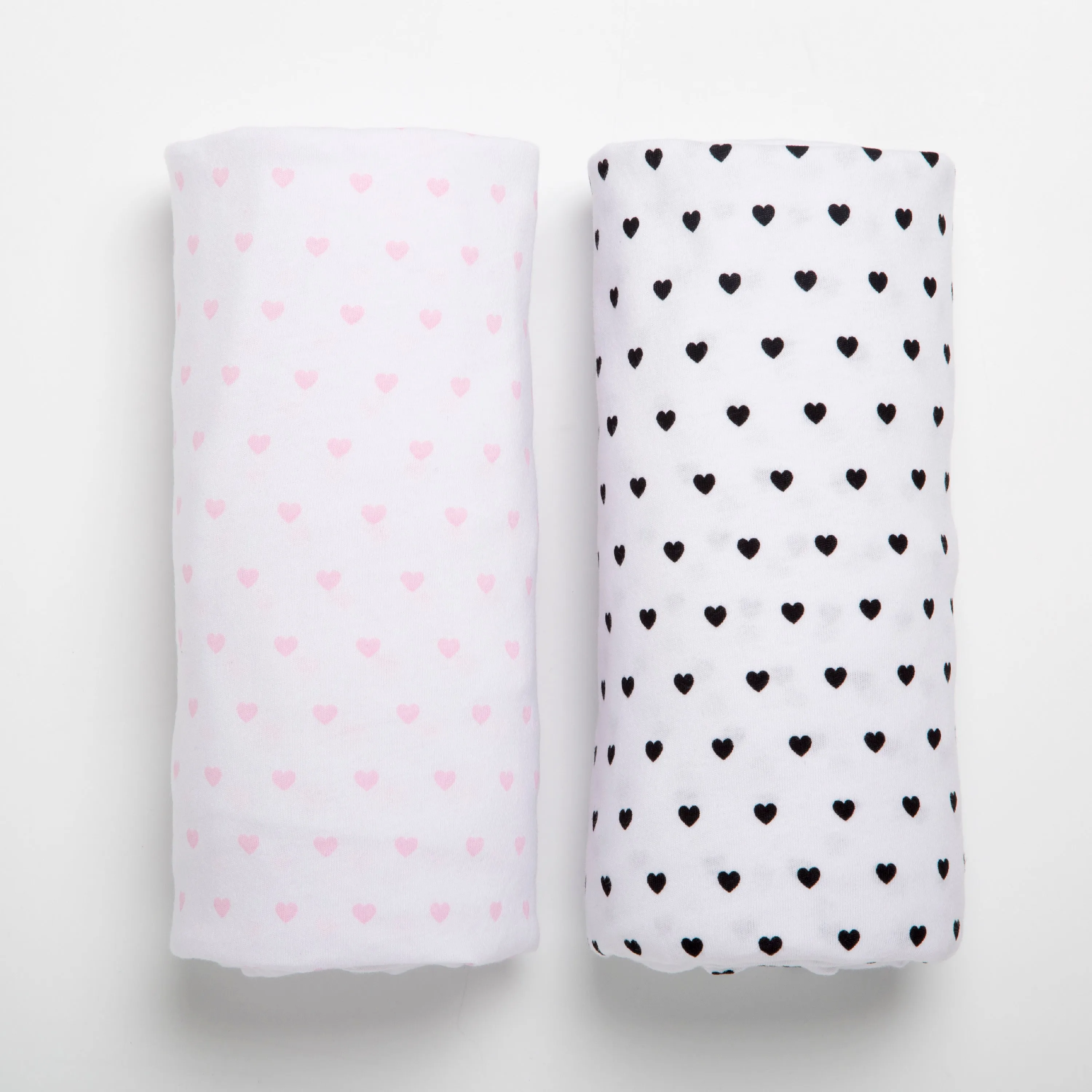 Hearts Fitted Crib Sheets - 2 Pack