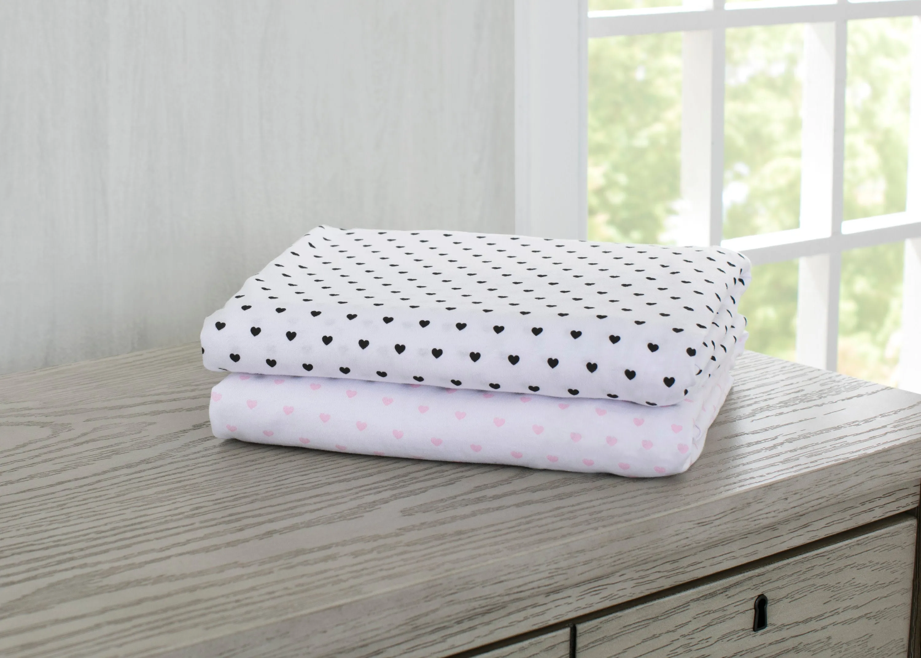 Hearts Fitted Crib Sheets - 2 Pack