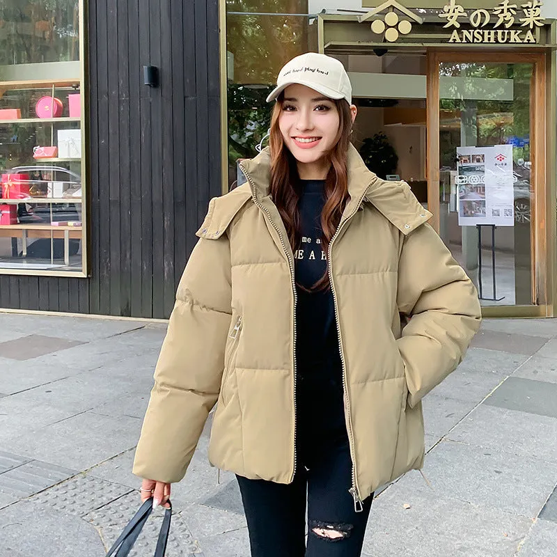 Hot Trade 2024 Winter New Korean Edition Women's Short Down Padded Jacket Thickened Hooded Women's Padded Jacket Student Padded Jacket