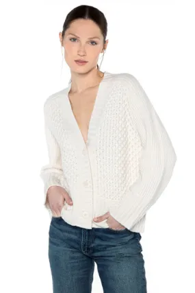 Kinross Cashmere Luxe Mixed Stitch Cardigan