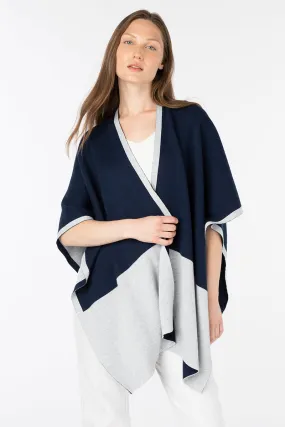 Kinross Cashmere Reversible Colorblock Ruana