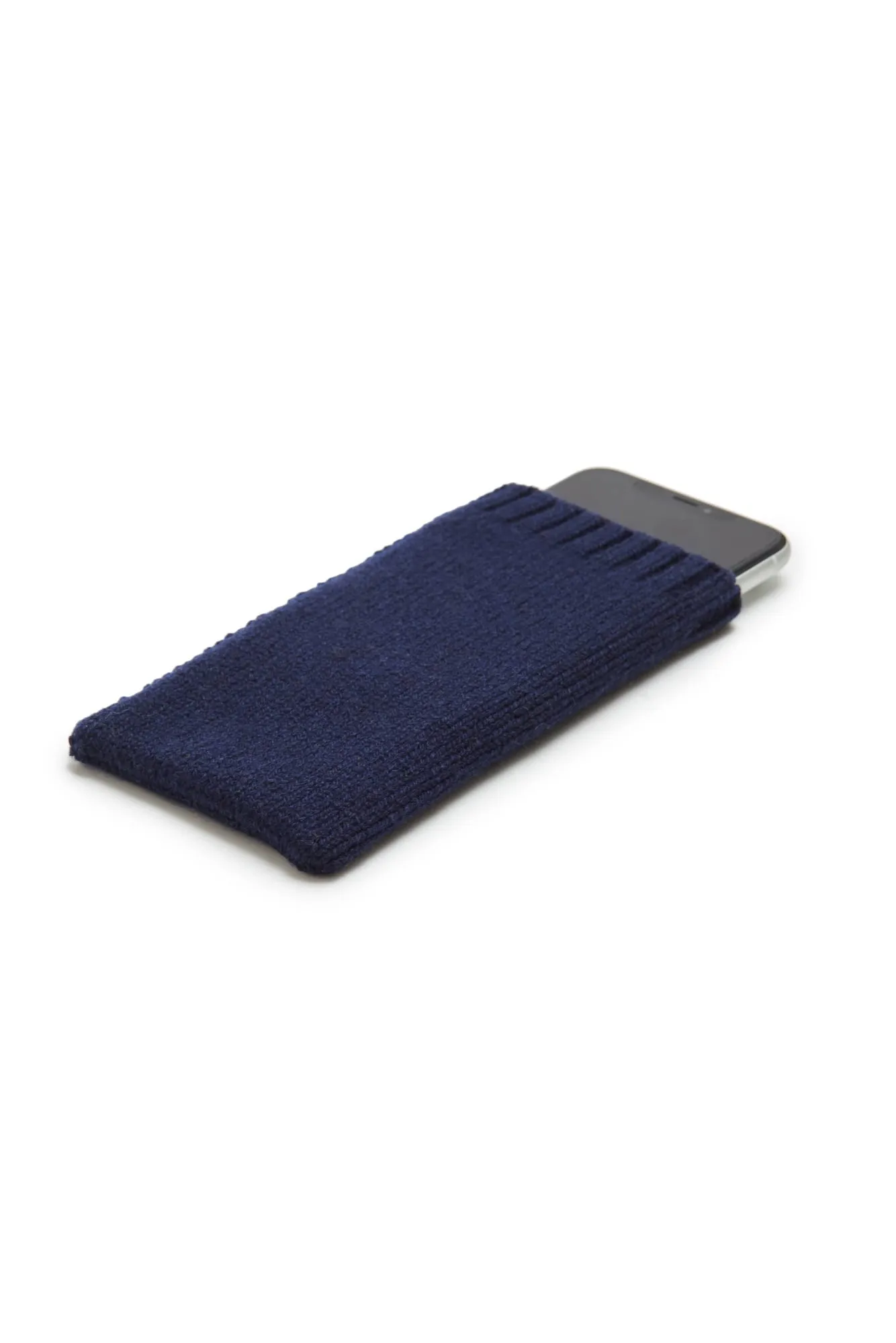 Knit Phone Cover in Navy Cashmere