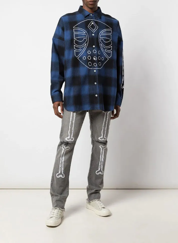 MASKED PLAID SHIRT BLUE