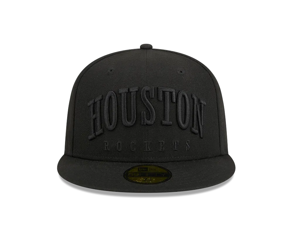 Men's Houston Rockets New Era 59FIFTY Text Tonal Fitted Cap