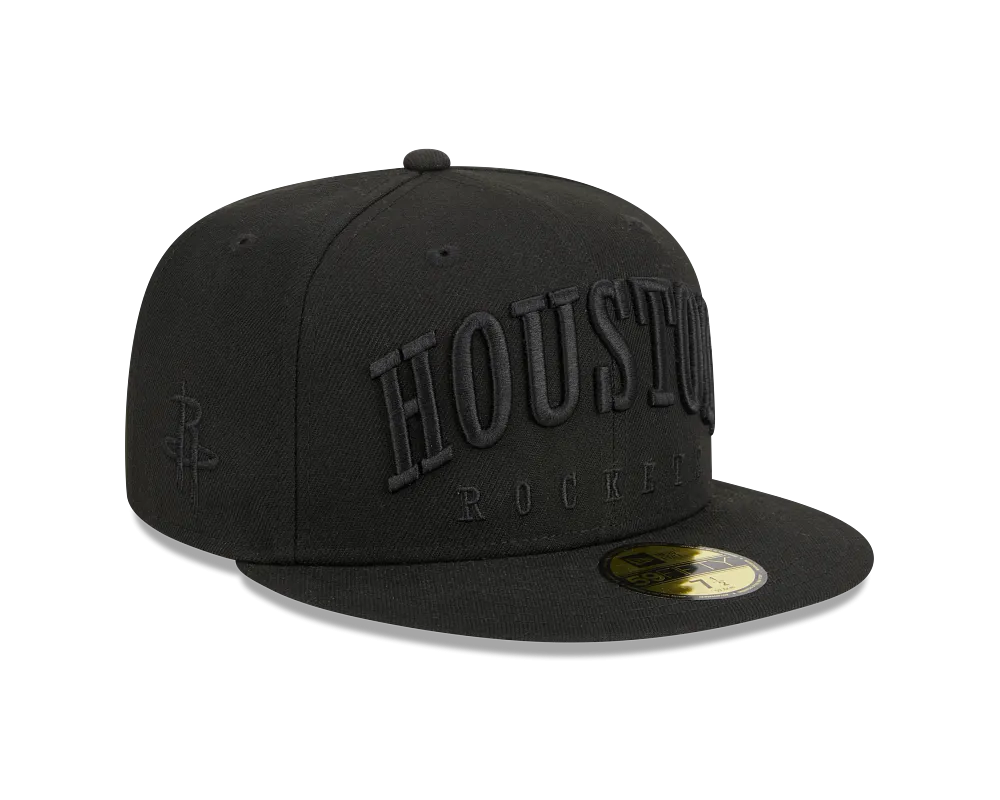 Men's Houston Rockets New Era 59FIFTY Text Tonal Fitted Cap