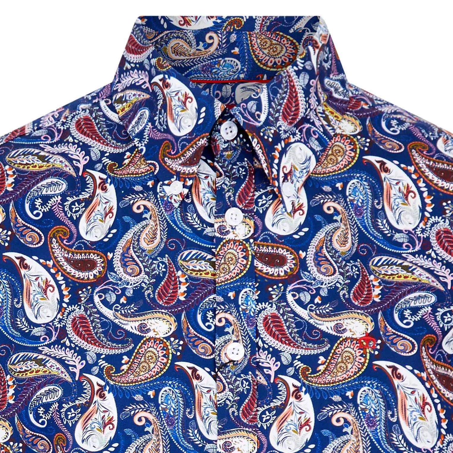 Merc London Leighton Vintage Paisley Shirt Blue